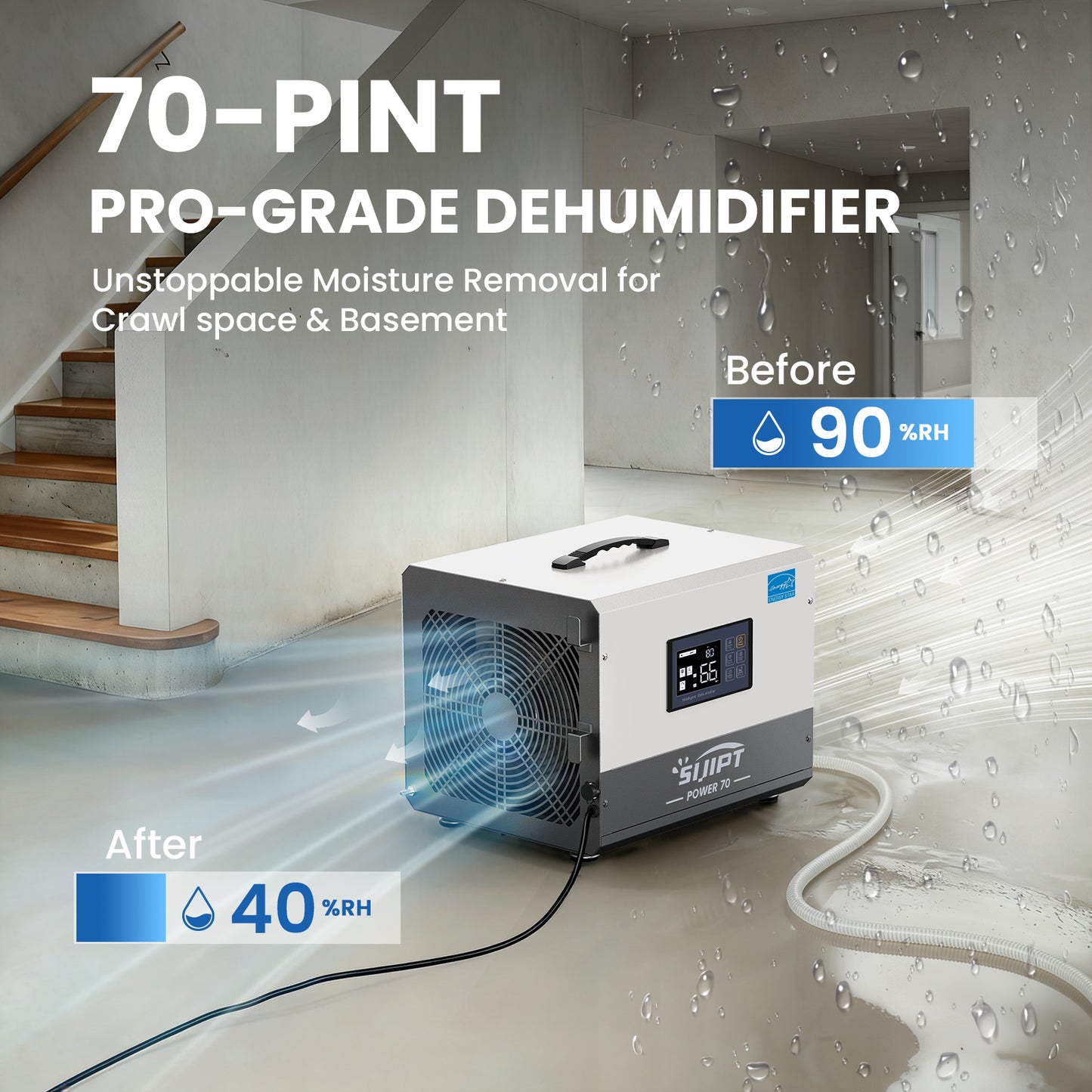 80 Pints Dehumidifier with Pump