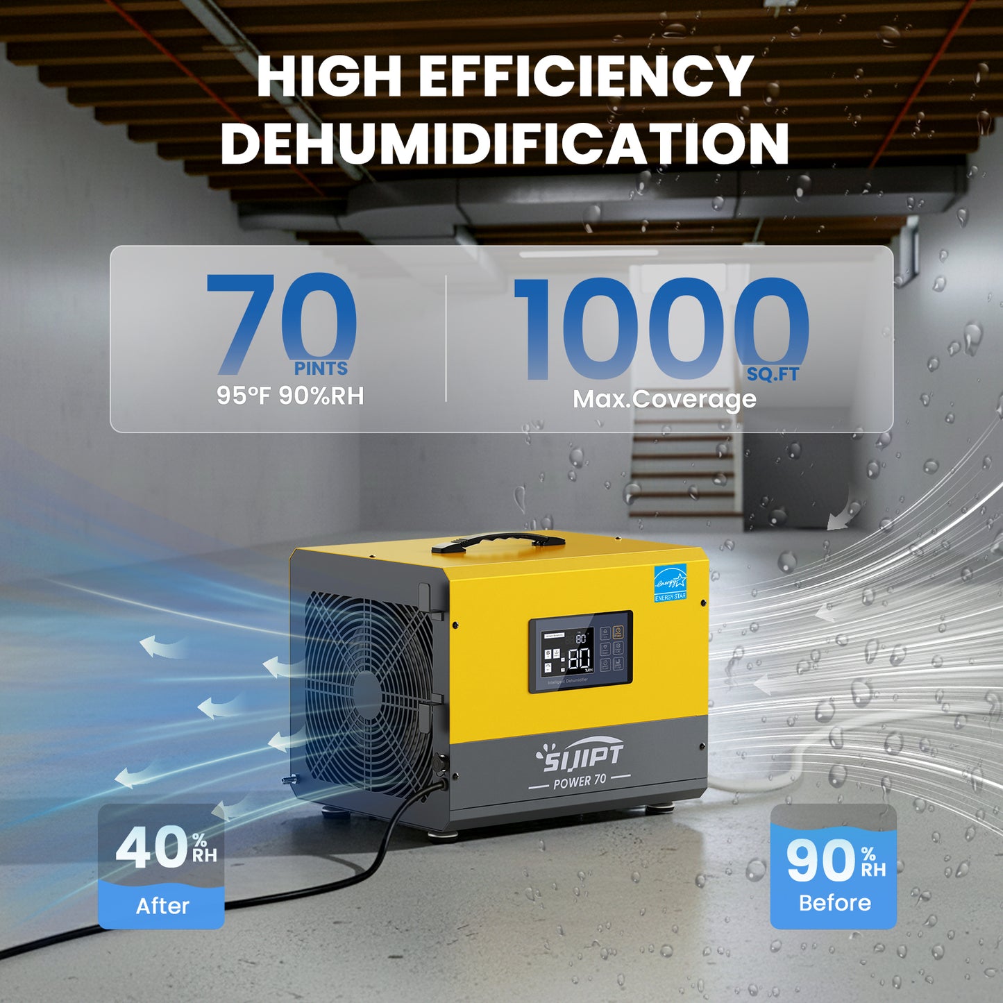 80 Pints Dehumidifier with Pump