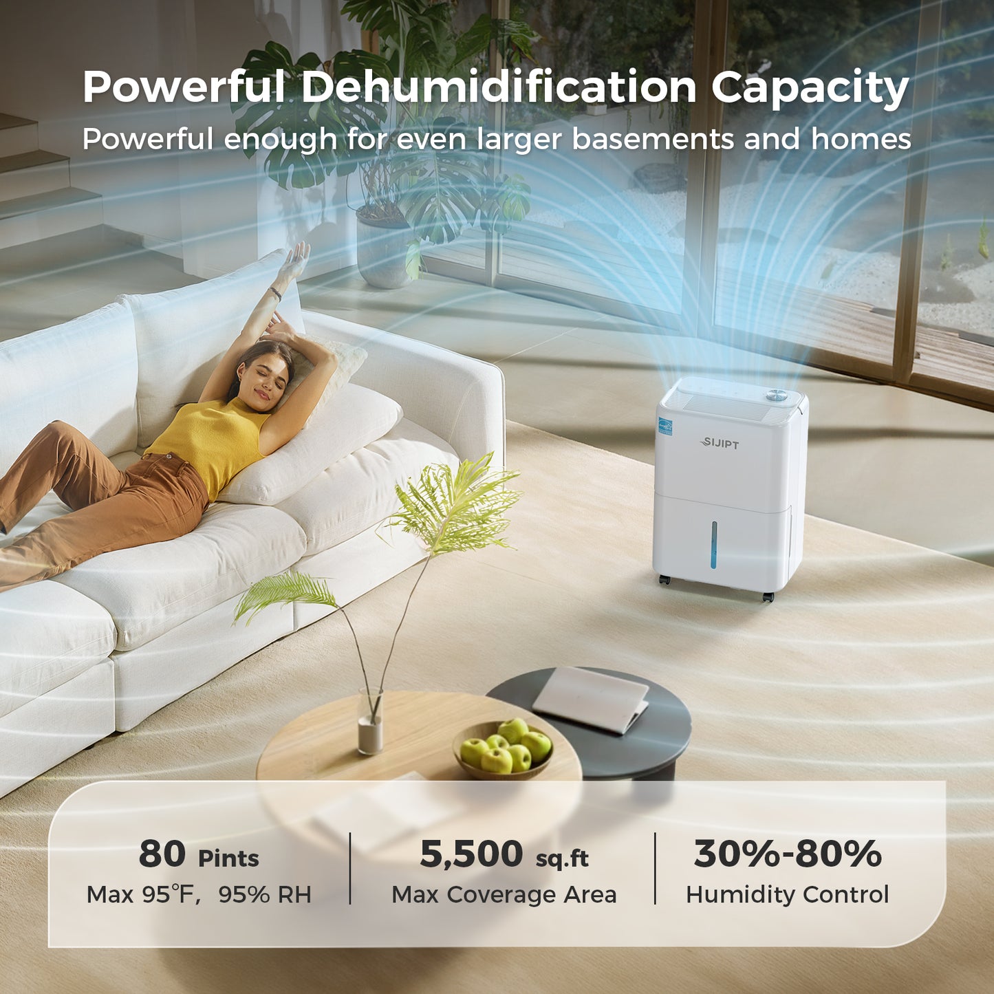 80 Pints Dehumidifier with Pump