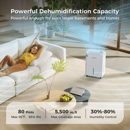 80 Pints Dehumidifier with Pump