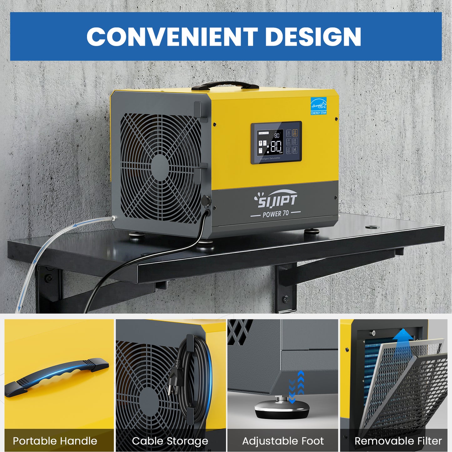 80 Pints Dehumidifier with Pump